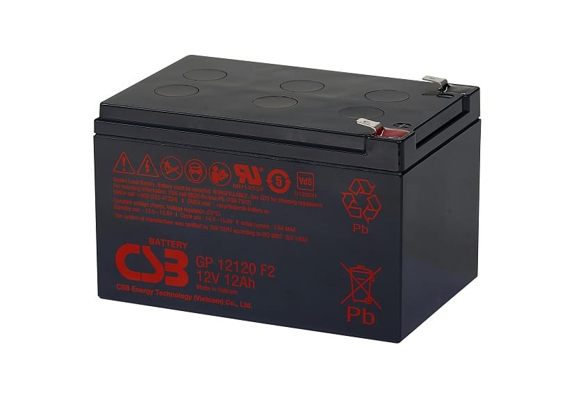 Olovená batéria CSB GP 12120 F2, napätie 12 V, kapacita12 Ah