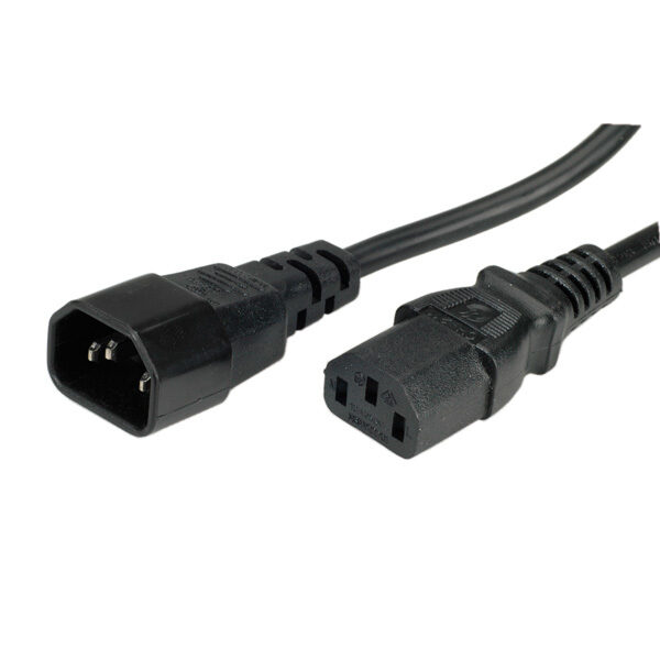 Kábel sieťový 230V predlžovací 3m, čierny C13-C14 1,0 mm2
