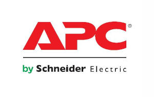 červené logo a názov spoločnosti APC by Schneider Electric