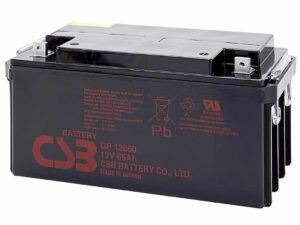 AGM batéria CSB GP 12650 – 12V/65Ah s vysokou kapacitou a spoľahlivosťou, ideálna pre UPS, EZS a priemyselné systémy.