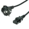 Kábel sieťový 230V, vidlica (CEE7/7) lomená - C13,1.8m, 0.75mm2, 10A, čierny