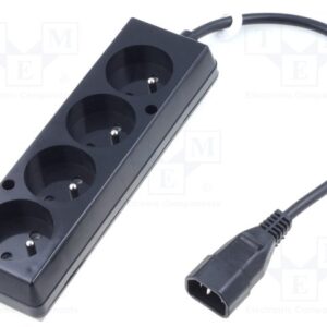 Prepojovací kábel pre UPS IEC C14, 4 zásuvky